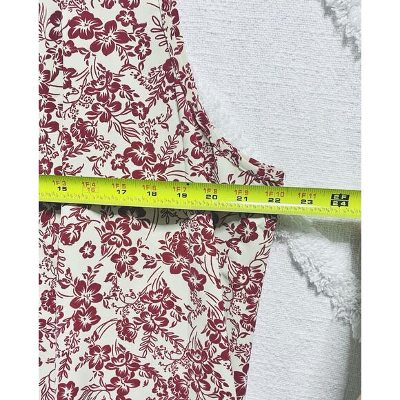 Aligaduo Summer Women’s V-neck Tunic Shirt White Red Floral 2XL - Picture 4 of 4
